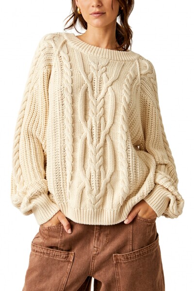 FRANKIE CABLE SWEATER Marfil