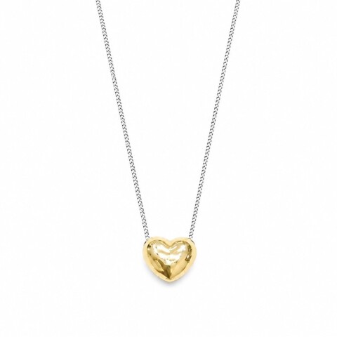 Conjunto cadena con colgante corazón plata y oro Conjunto cadena con colgante corazón plata y oro