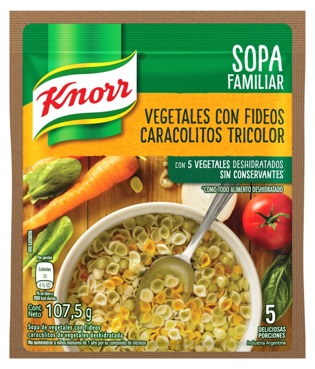 SOPA KNORR CASERA VEGETAL C/CARACOLITOS 