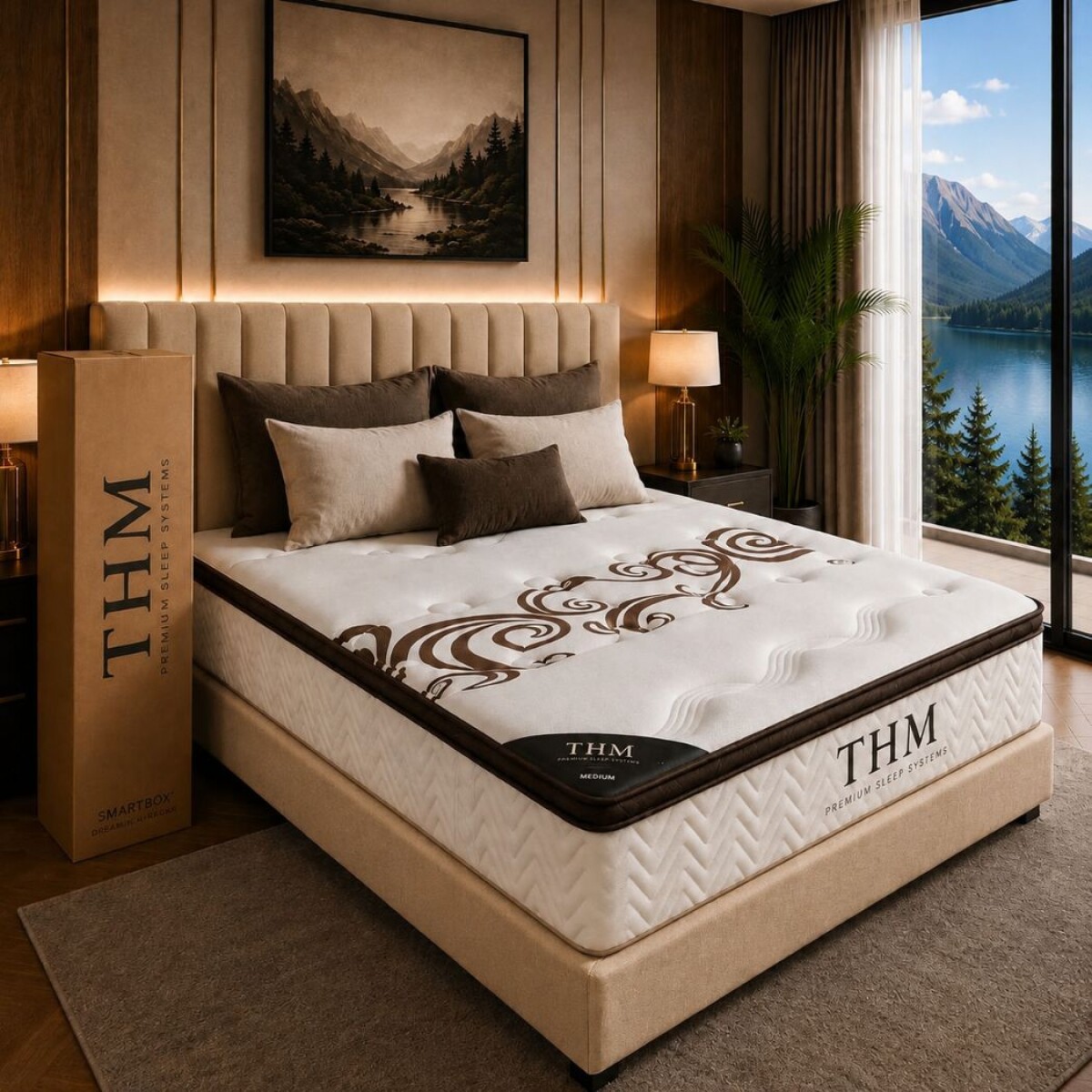 Sommier 2 Plazas HAMPTONS Palladium Smart Box - Beige 