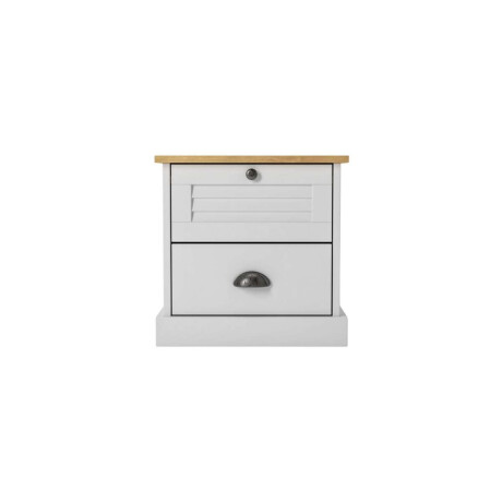 Mesa de Luz 2 Cajones Li­nea Valenciana Blanco