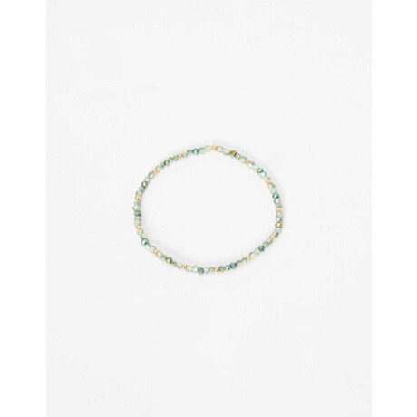 Pulsera De Beads Facetados Verde Medio