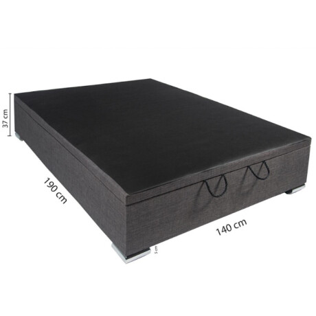 Box Para Sommier Baulera Patas Metálicas Dos Plaza Negro Negro