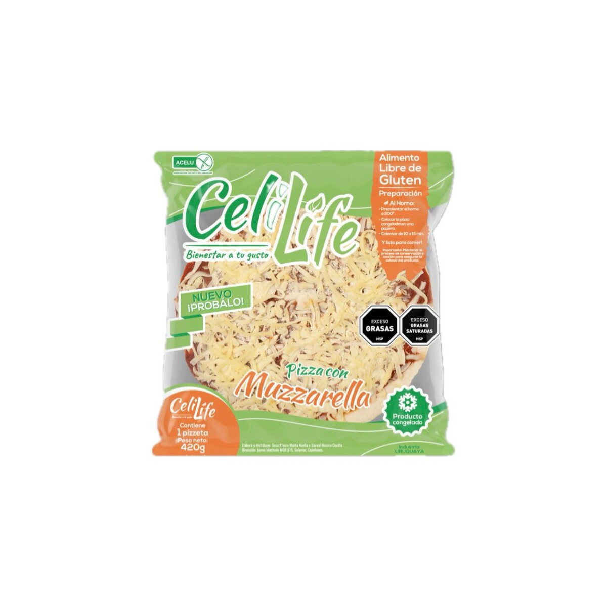 Pizzeta con Muzzarella Sin Gluten Celilife 450 Gramos 