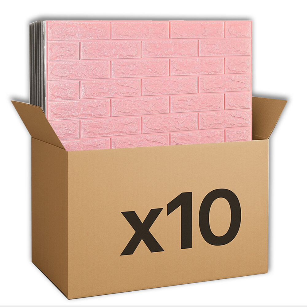 Placas Autoadhesivas Para Revestimiento De Pared Pack x10 70x77cm Rosa