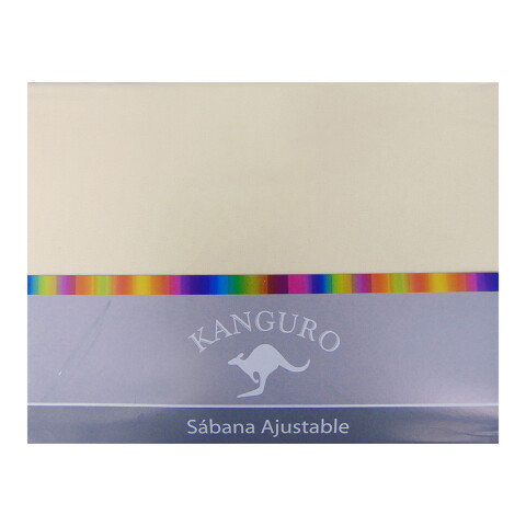 Sábana Ajustable King Size Bukara Kanguro 100% Microfibra CREMA