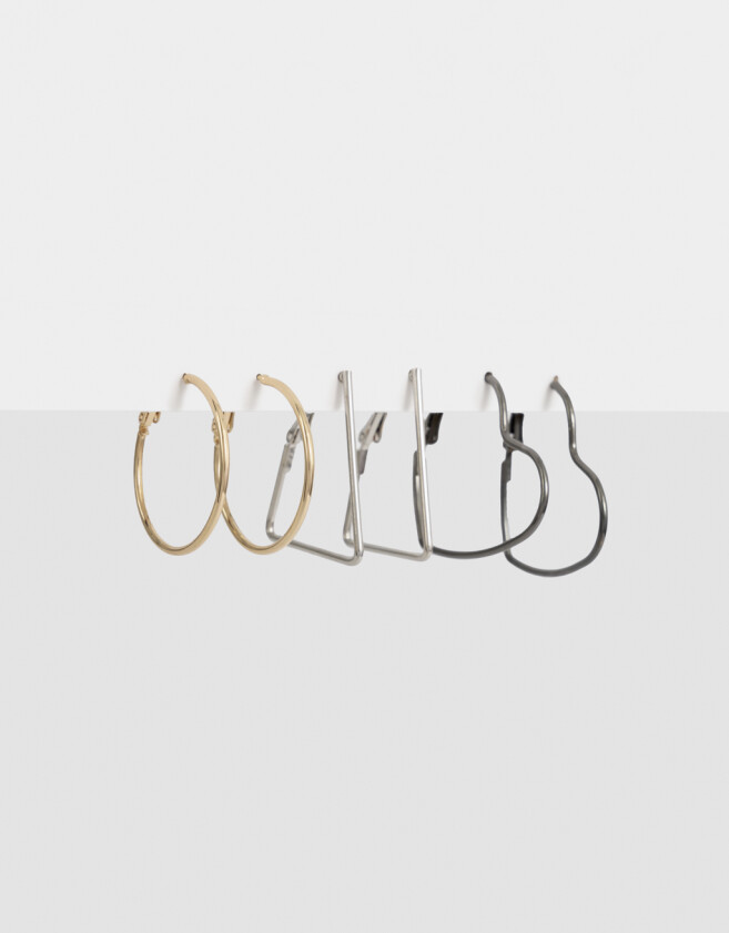 Aros Argollas Set Mix plaiting Set De Argollas - Combinacion Tricolor