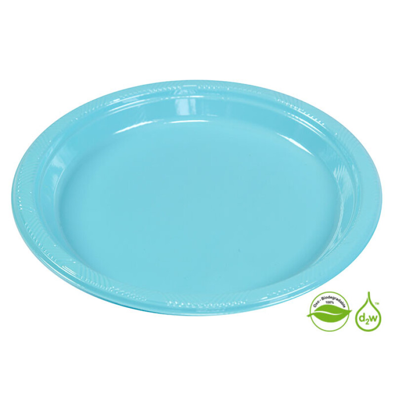 Plato Biodegradable 15cm x10Un Celeste