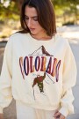 Colorado Mountain Crewneck Beige