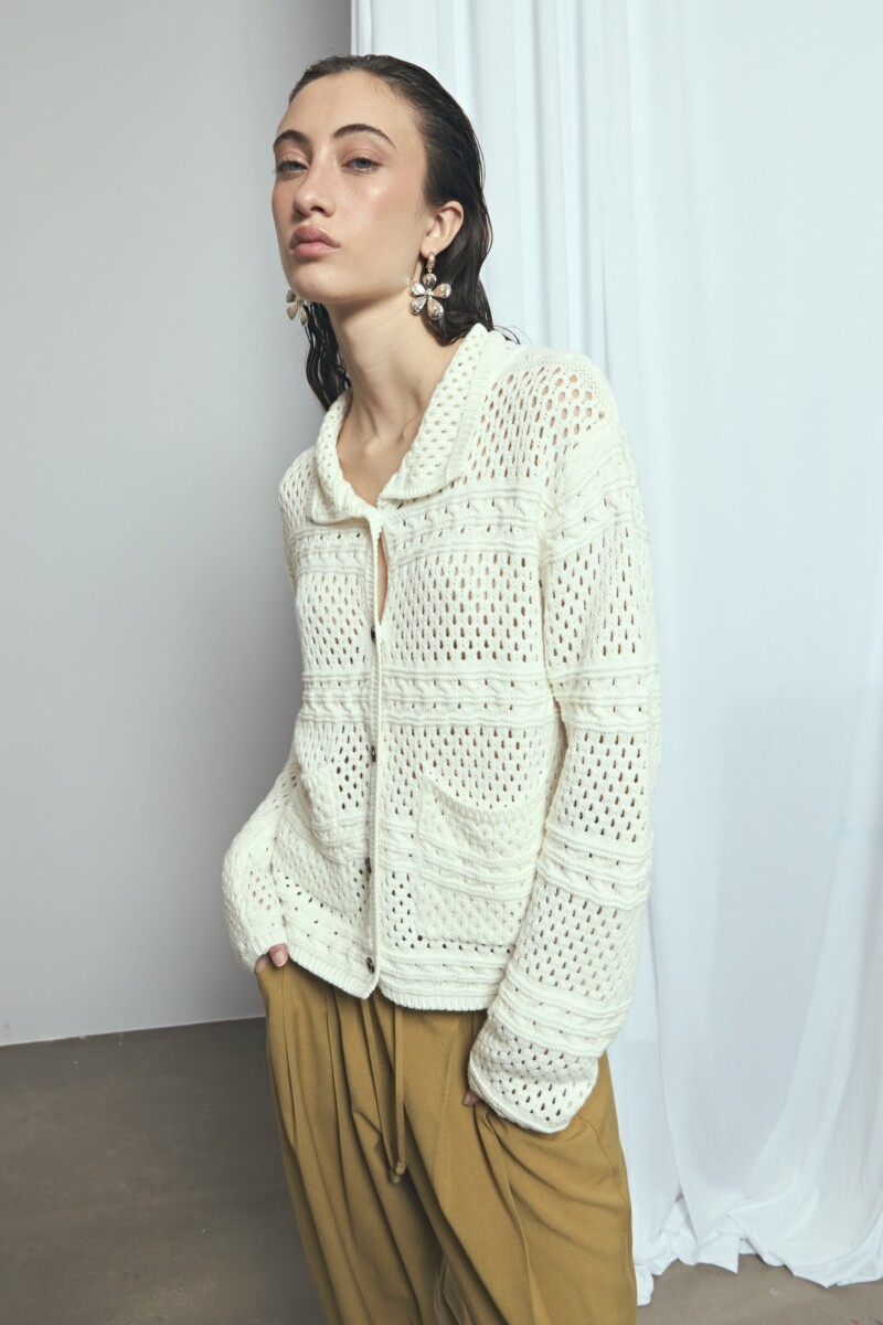 Cardigan calado PREVENTA beige