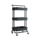 Carro organizador 3 estantes con ruedas NEGRO
