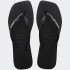 Ojotas Havaianas Slim Square Logo Metallic Negro