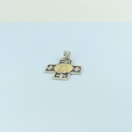 Cruz de plata 925 y double en oro 18 ktes, VIRGEN NIÑA. Cruz de plata 925 y double en oro 18 ktes, VIRGEN NIÑA.