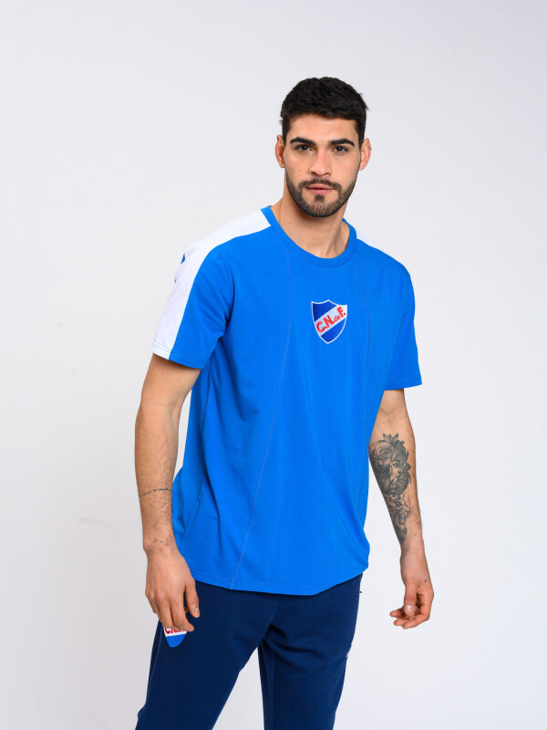 REMERA HUB Nacional Hombre Azul Royal, Blanco