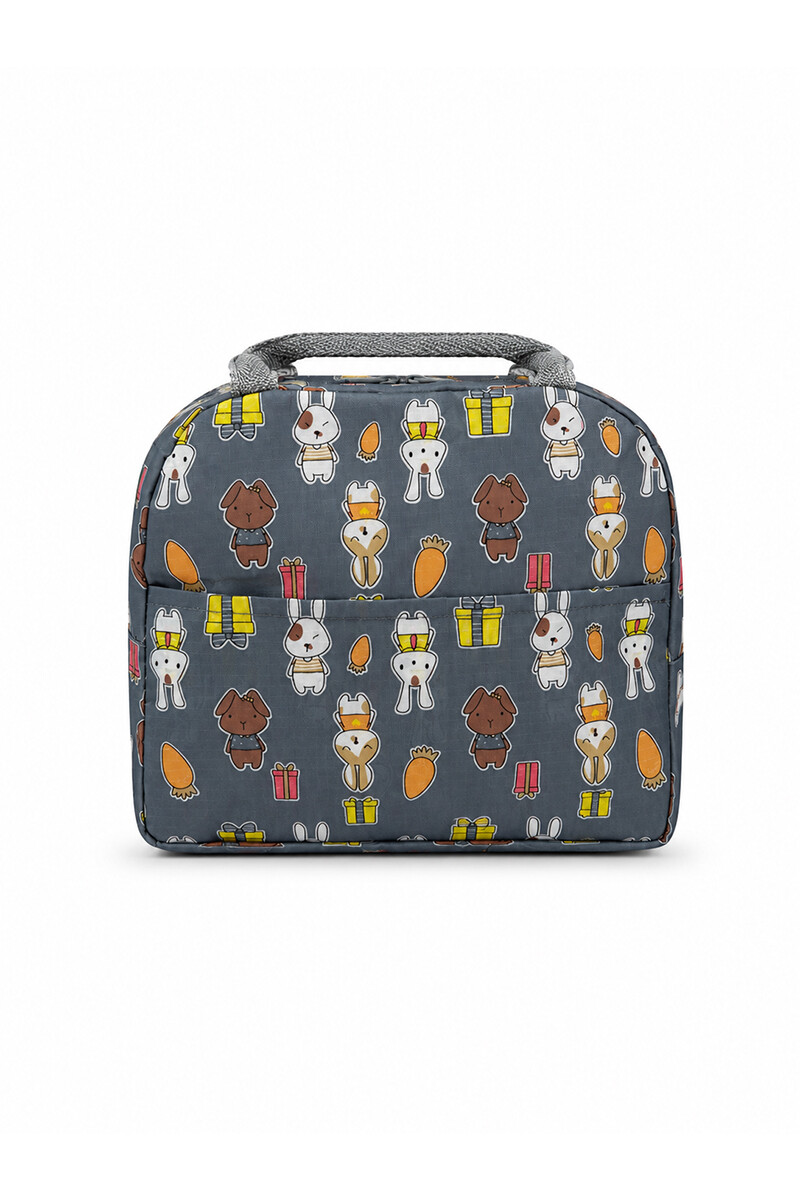 Lunchera Unicorn - Gris con conejos 
