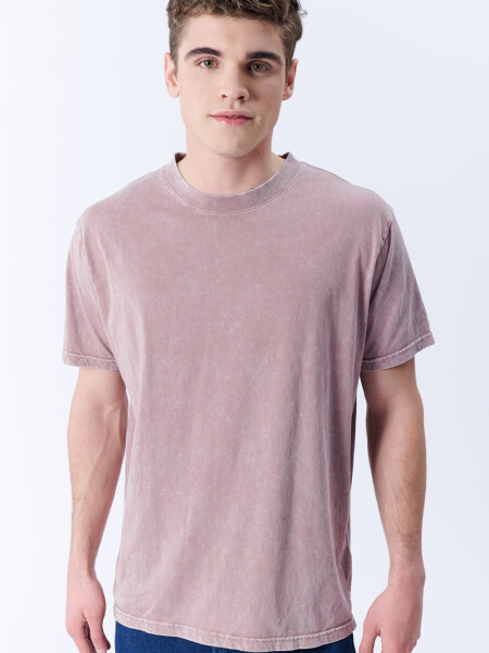 Remera Lavada Rosado Oscuro