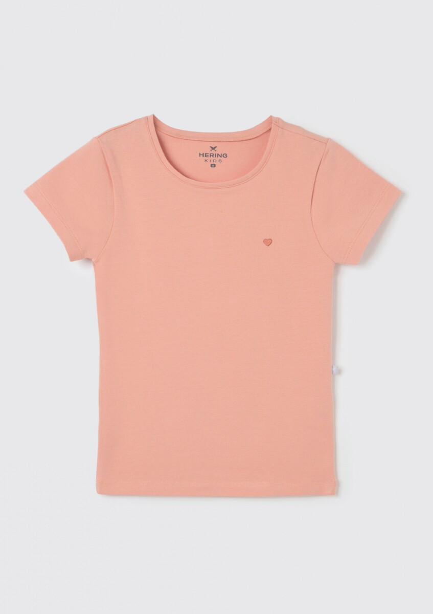 CAMISETA INFANTIL CON BORDADO - ROSA 