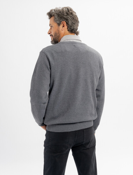 Buzo tejido panal gris