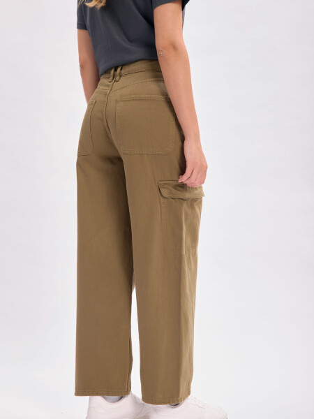 Pantalón jean cargo Verde Militar