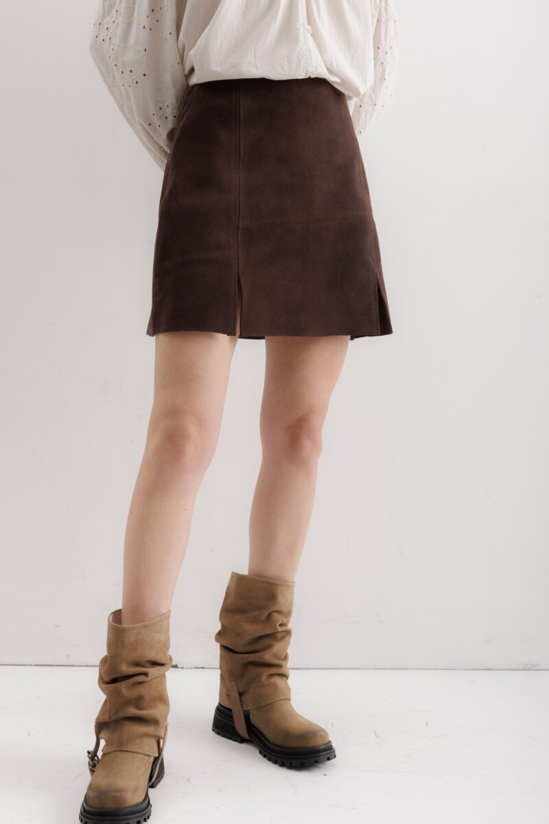 Falda Leather Marina Marron