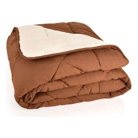 Acolchado Reversible 1 Plaza Marrón