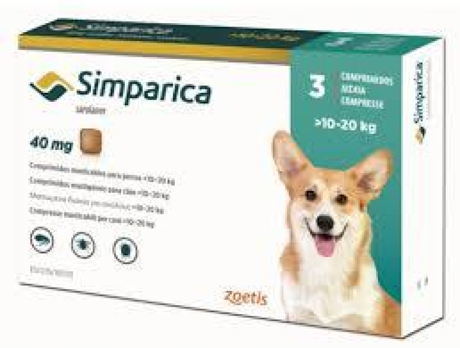 SIMPARICA (10 A 20 Kg) (cada comprimido) - Simparica (10 A 20 Kg) (cada Comprimido) 