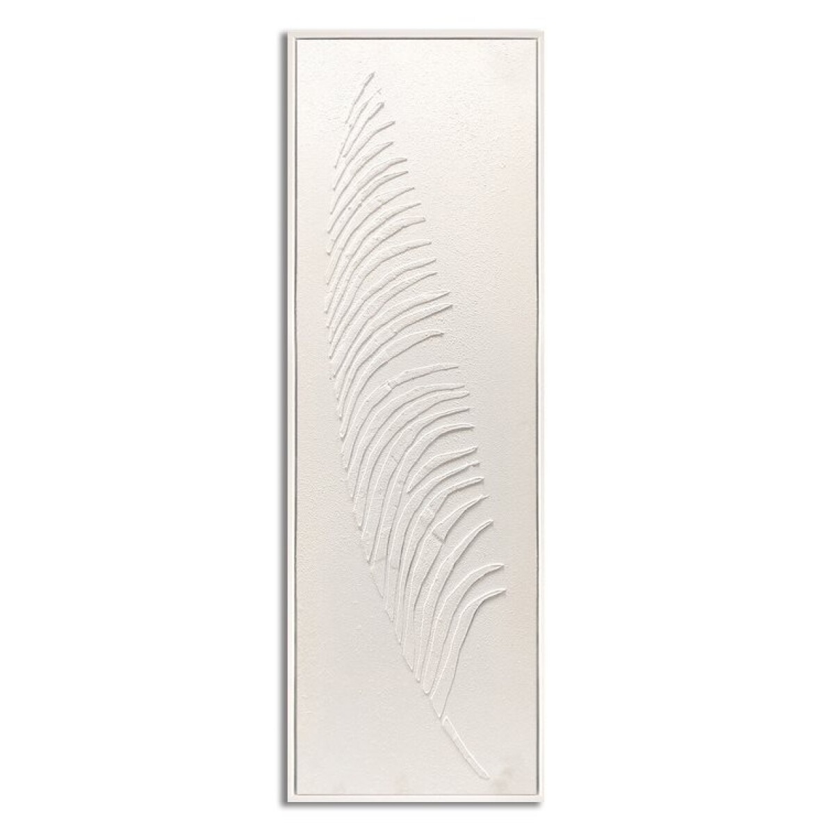 CUADRO 90x30cm MARCO HOJA BLANCO Y NEGRO 2 