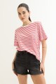 Remera a rayas BLANCO Y ROJO