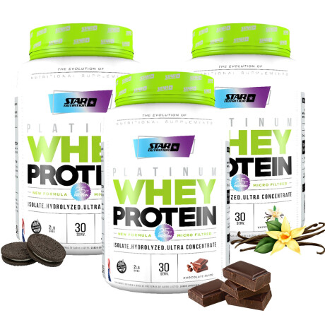 Kit Star Nutrition Whey Protein Isolate 908g Proteína Cookiesycream