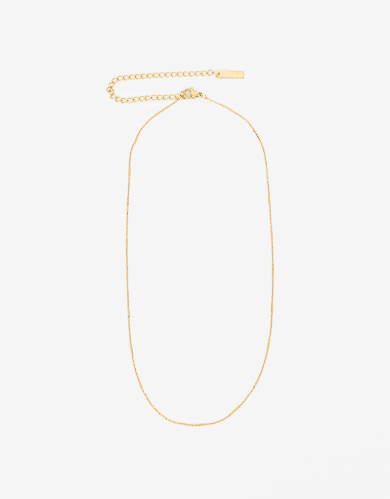 Collares Cortos Metal Collar De Cadena Acero - Dorado