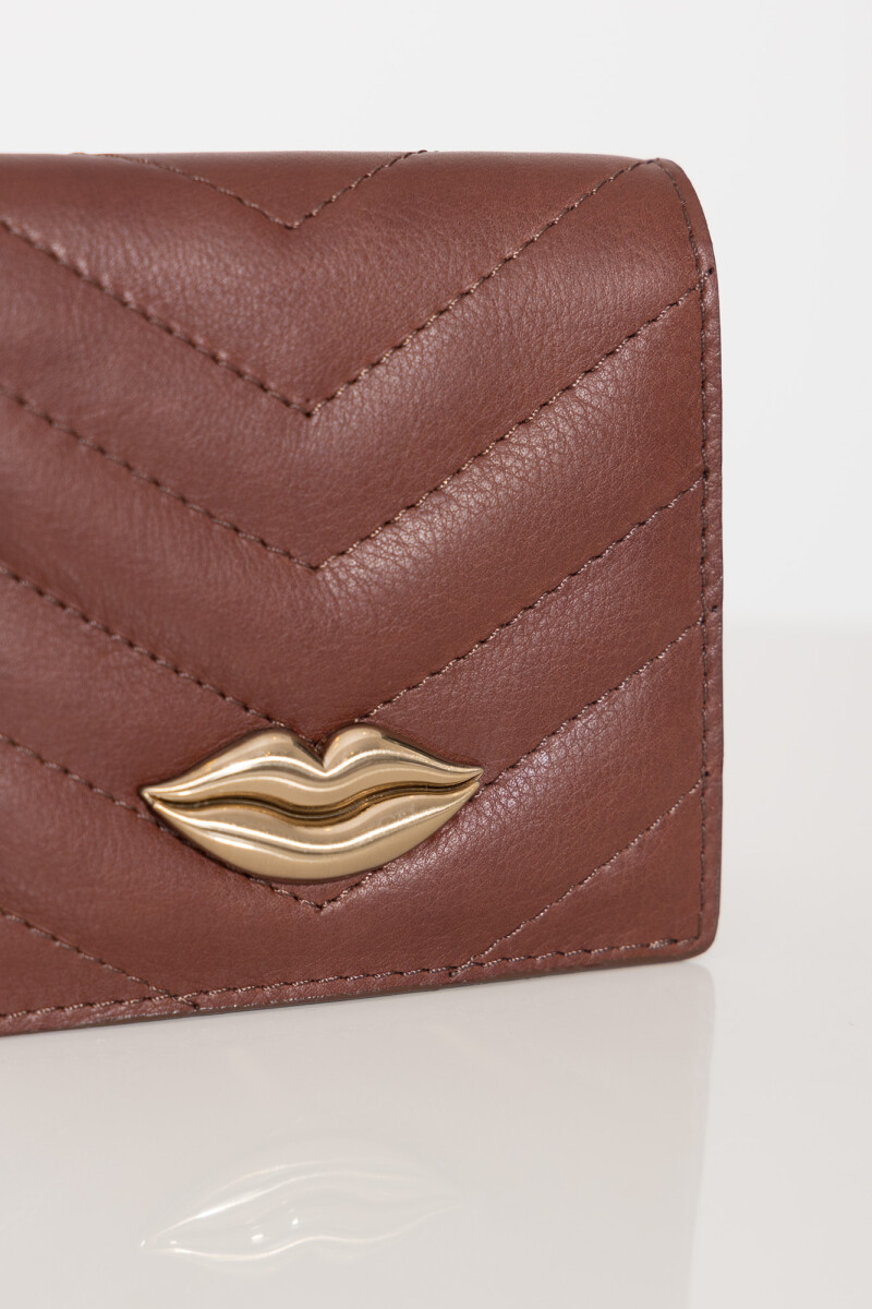 MINI BILLETERA LIPSTICK Marron