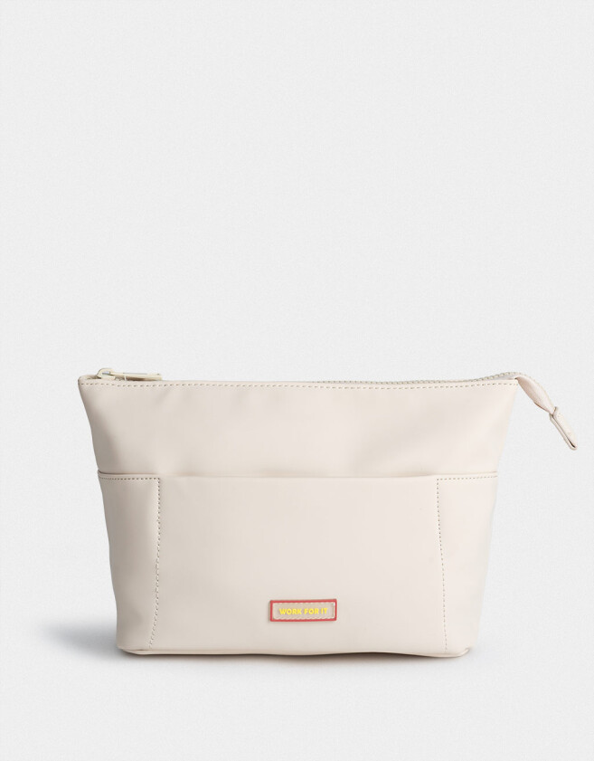 Porta Cosméticos Portacosméticos Cuerina - Blanco Crudo