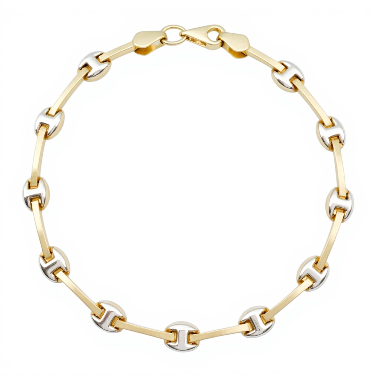 Pulsera Baguette Bicolor -Oro bajo-Sin Piedra-PU8050 - sinpiedra 