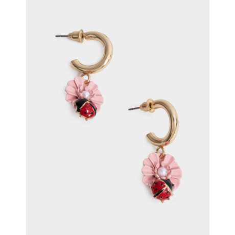 Aros Argollas Flores Dorado