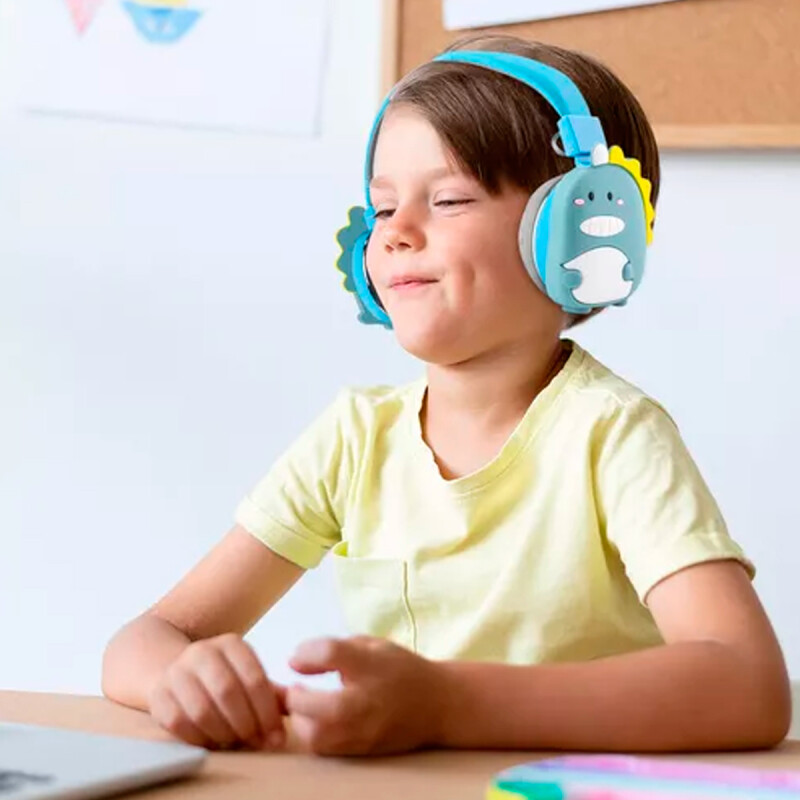 Auriculares bluetooth T-623 con vincha diseño dinosaurio azul Auriculares bluetooth T-623 con vincha diseño dinosaurio azul