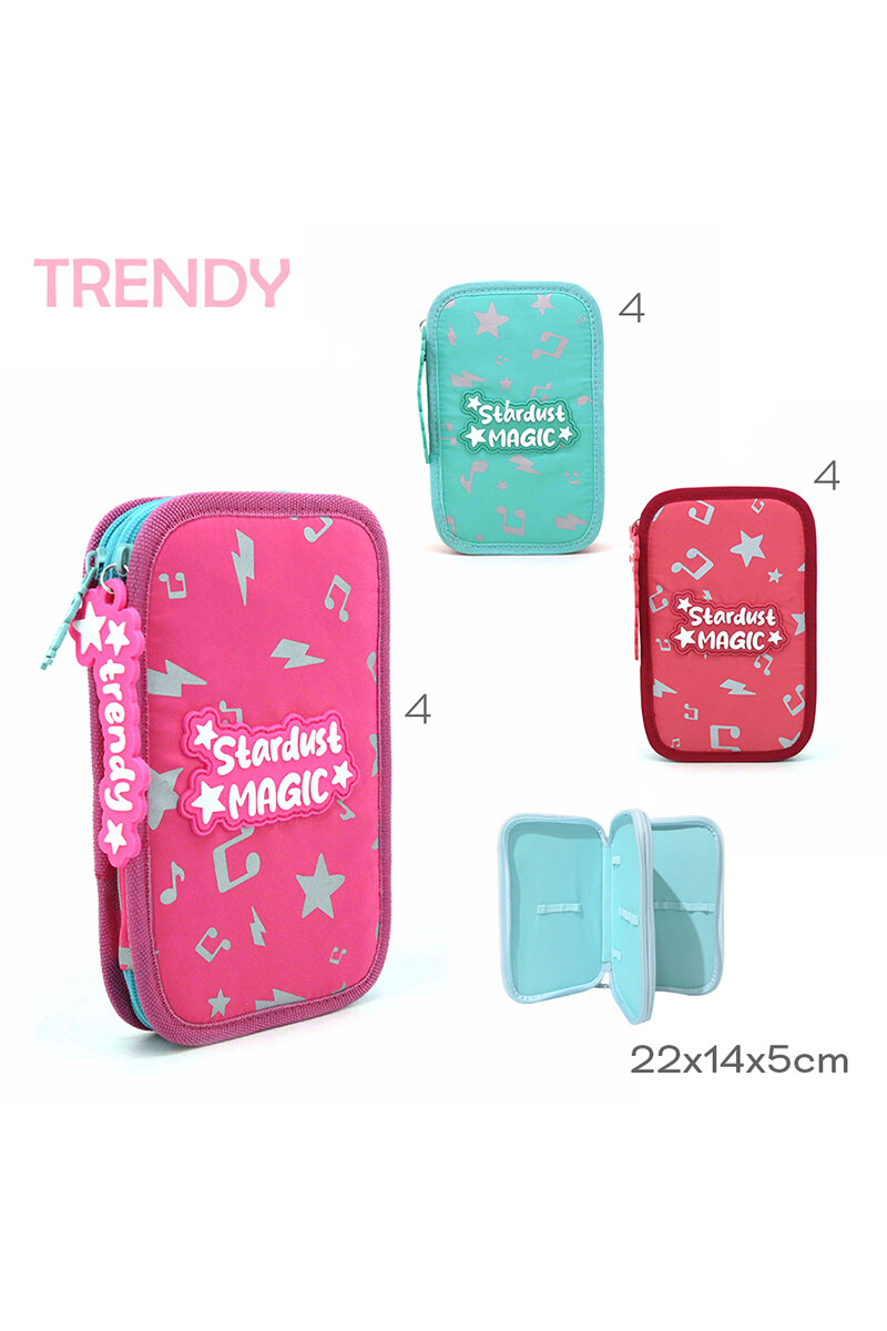 Cartuchera con diseño musical Fucsia