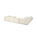 Sillón Nicole Chaise Lounge + Esquinero + Respaldo X2+ Chaise Lounge Simple Beige