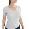 Muvem Ladies Plain V Neck T-Shirt Beige
