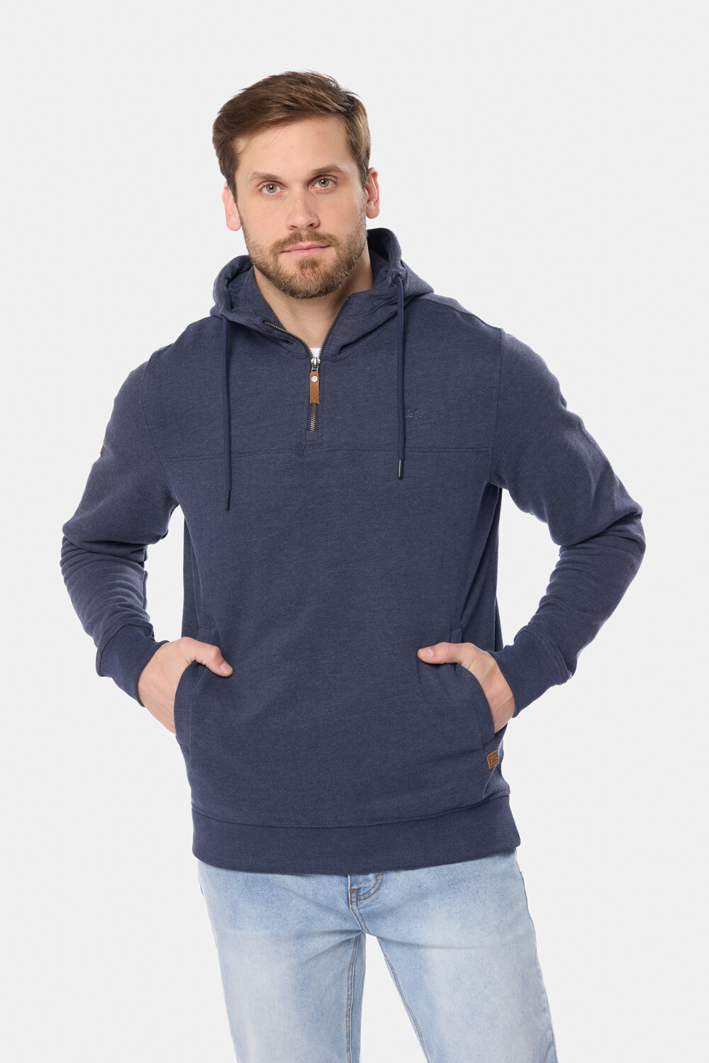 CANGURO DE FELPA MEDIO CIERRE Piedra