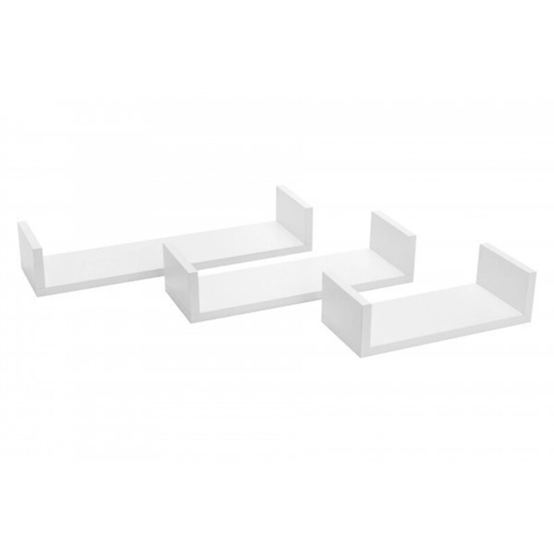 Set de 3 repisas en U 25X35X45 cm BLANCO