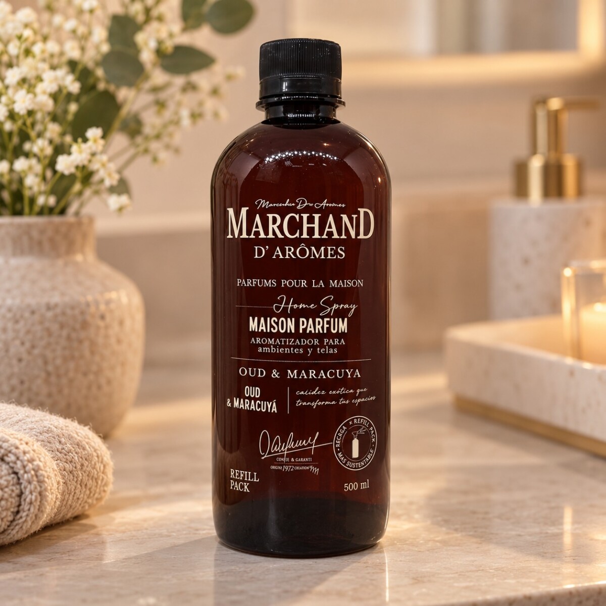 Refill Home Spray Marchand 500ml - Oud & Maracuya 