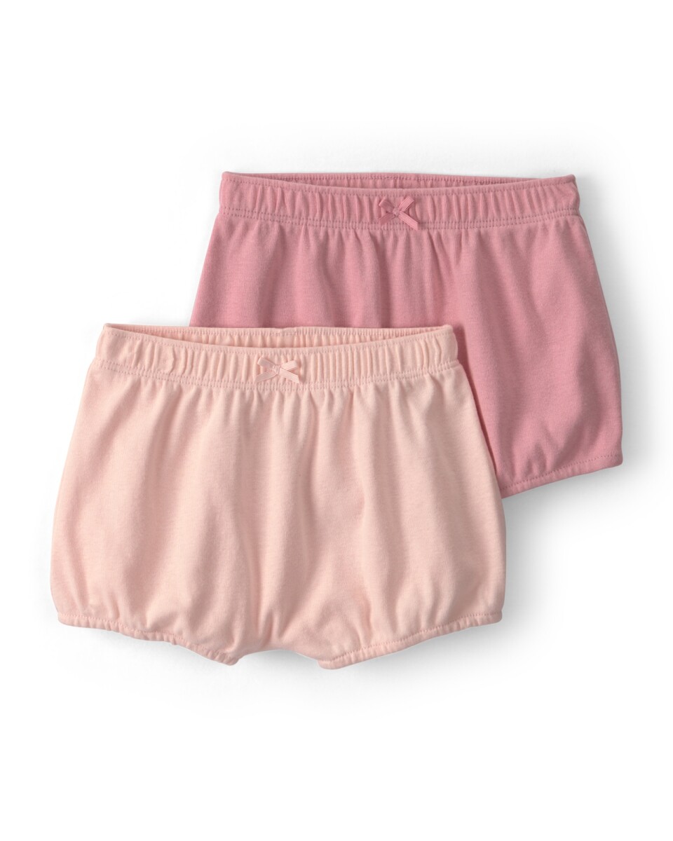 Pack dos shorts de algodón, rosados 