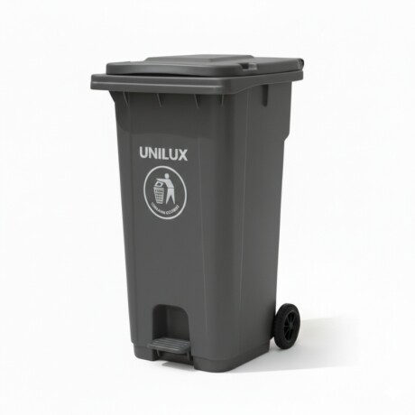 CONTENEDOR DE BASURA 120 LITROS Contenedor de Basura con Ruedas 120 Litros Gris