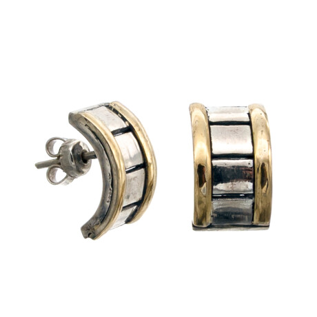 Par de Caravanas de Plata 925 y double 18 ktes Par de Caravanas de Plata 925 y double 18 ktes