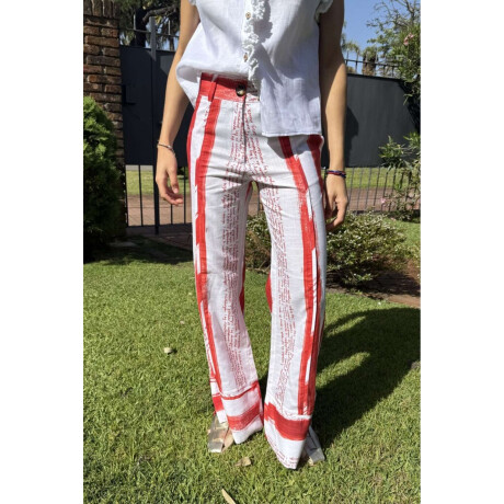 Pantalon Coco Print Rayas Rojo
