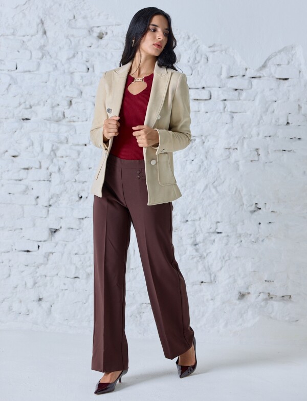 Blazer Botones Brillo BEIGE