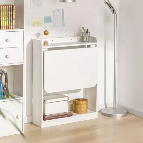 Escritorio plegable con estantes blanco Escritorio plegable con estantes blanco