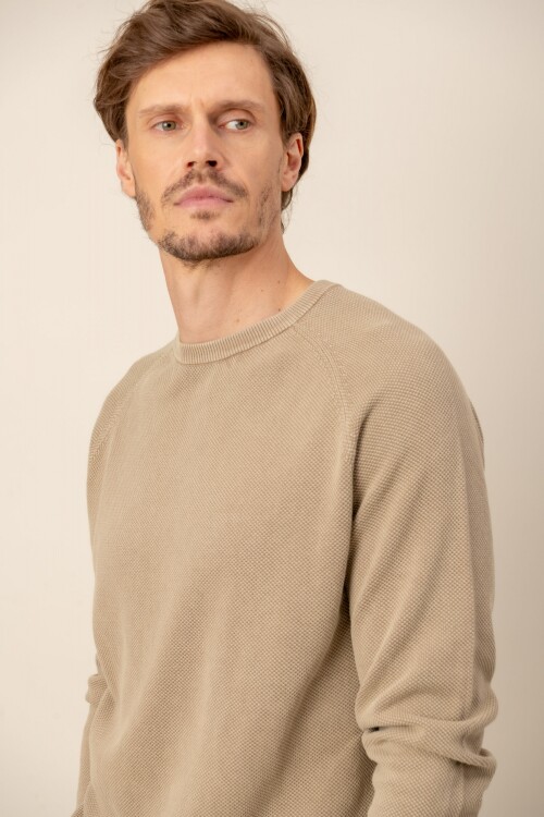 Sweater round neck Beige