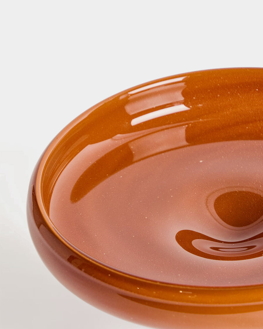 Centro de mesa Denuo de vidrio terracota Ø28 cm