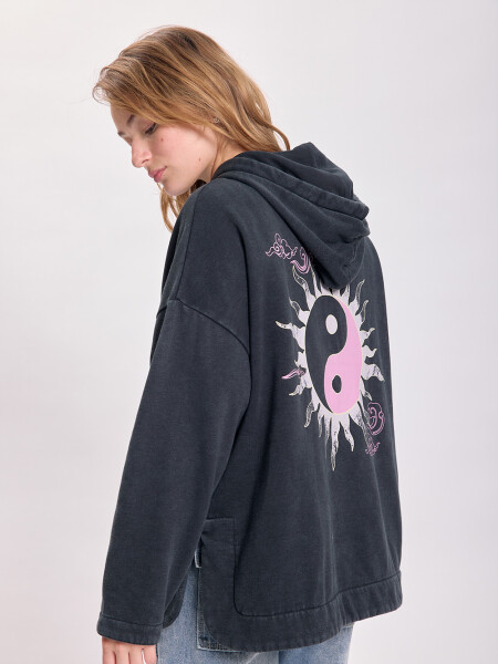 Canguro deportivo oversize Gris